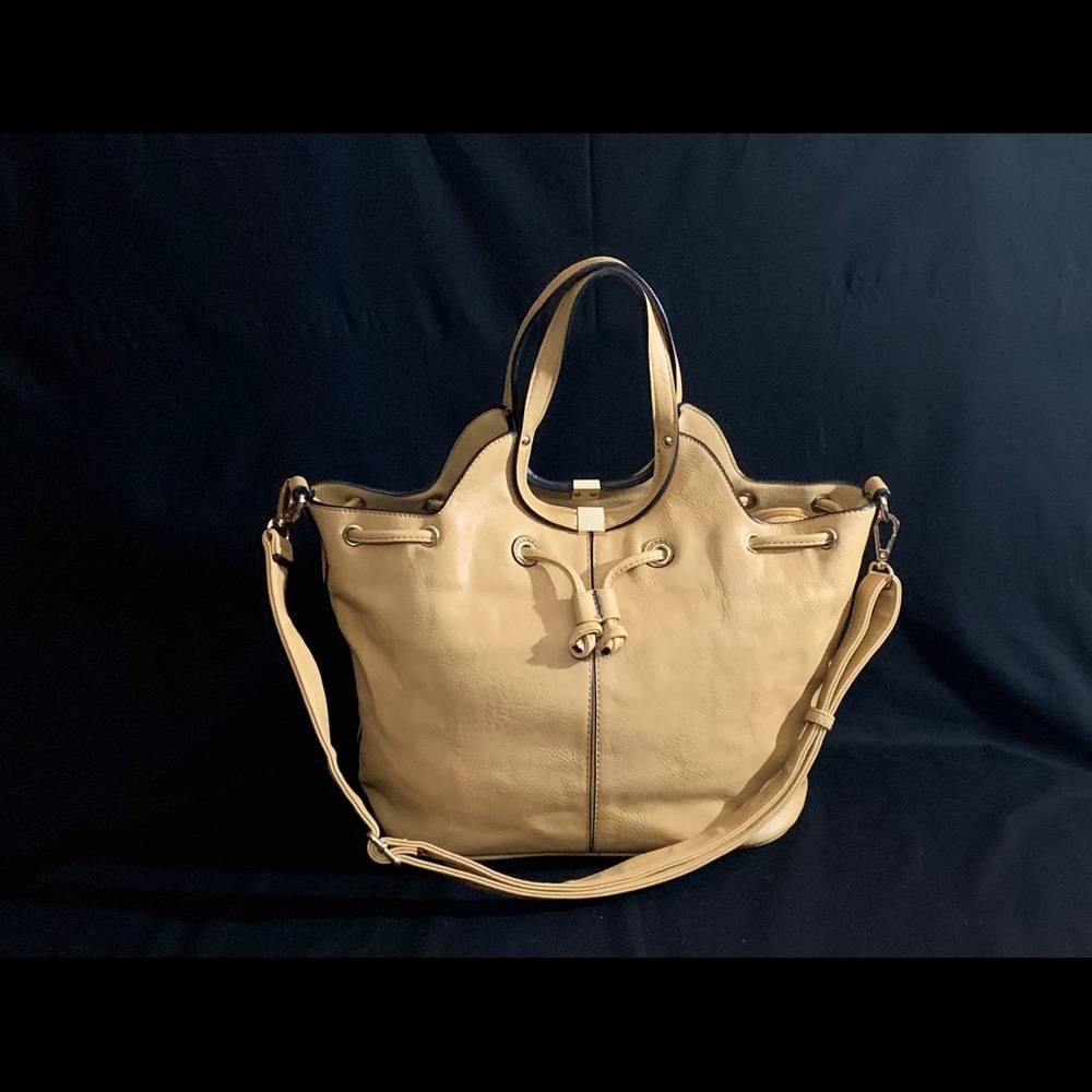 Soft body tan leather bag